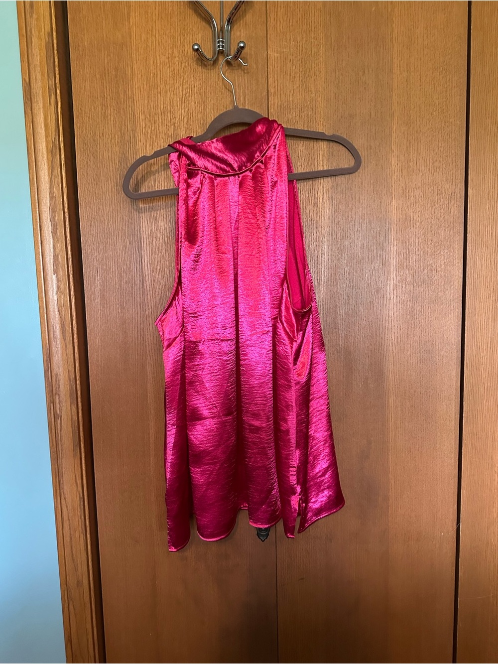 Lane Bryant Shiny Hot Pink Halter top
